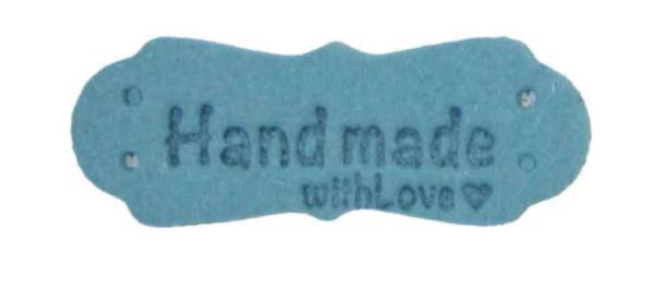Wildleder Applikation Handmade Hellblau   Höhe1,5 cm Breite 4 cm